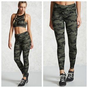 F21 Active Camo Print Workout Leggings Tights